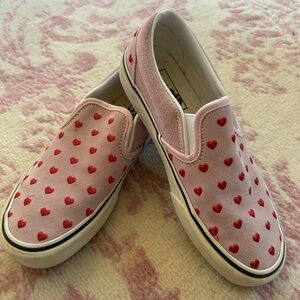 Used women’s size 6.5 pink with red hearts Vans